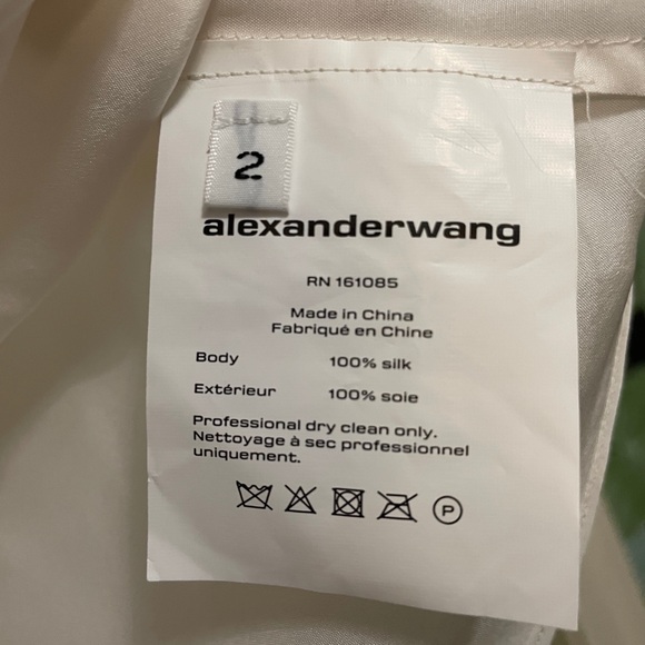 Alexander Wang White Silk Draped Blouse - Picture 6 of 6
